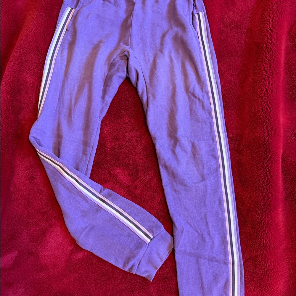 Tea Collection Lavender Jogger Pants with Side Stripes